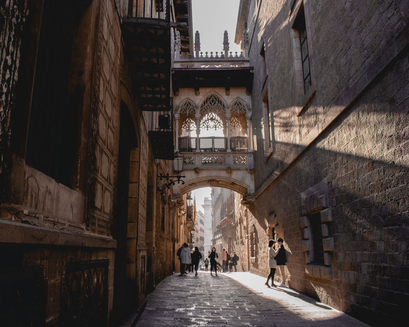 Gothic Quarter streets in Barcelona