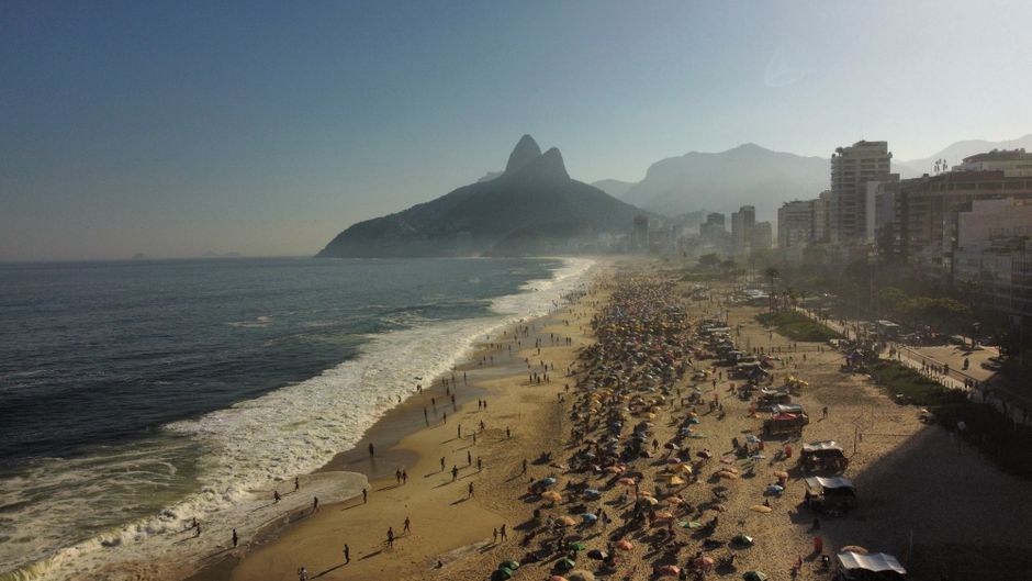 Ipanema beach with Two Brothers hill