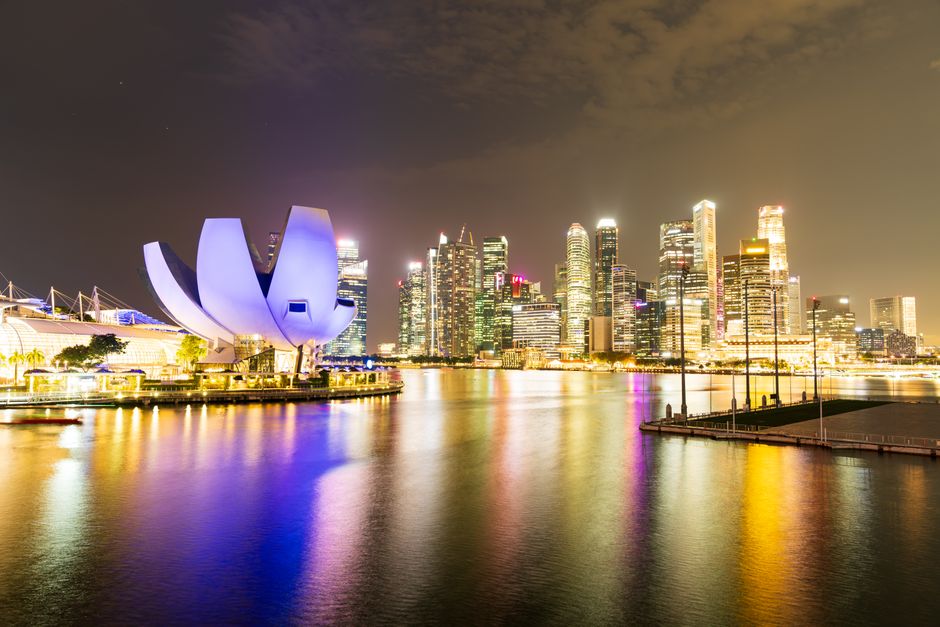 Marina Bay skyline at night