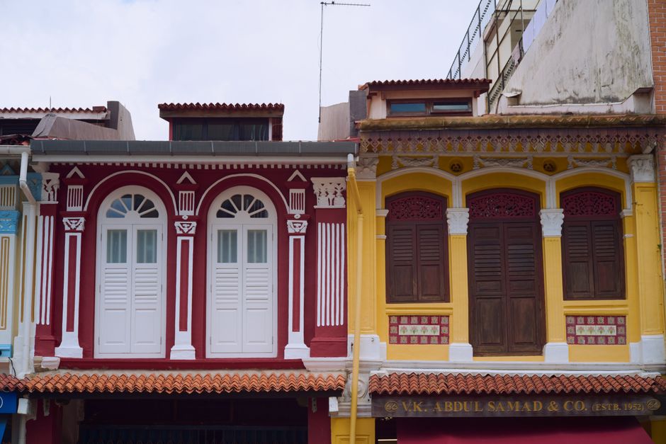 Colourful shophouses in Chinatown