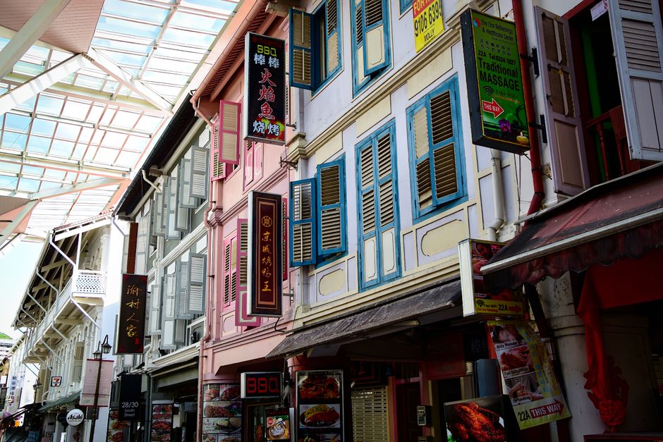 Historic shophouses in Singapore Chinatown