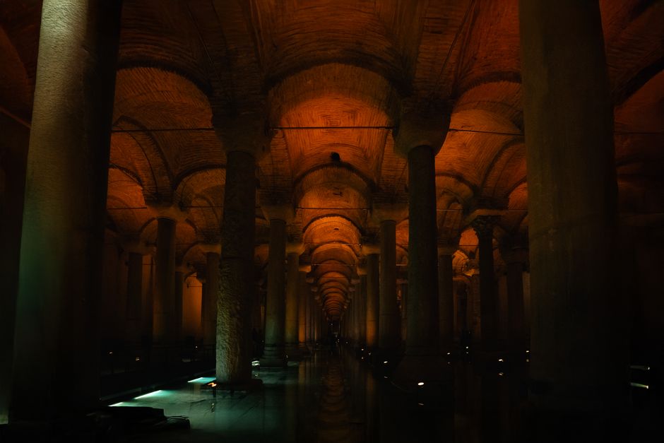 Basilica Cistern at golden hour