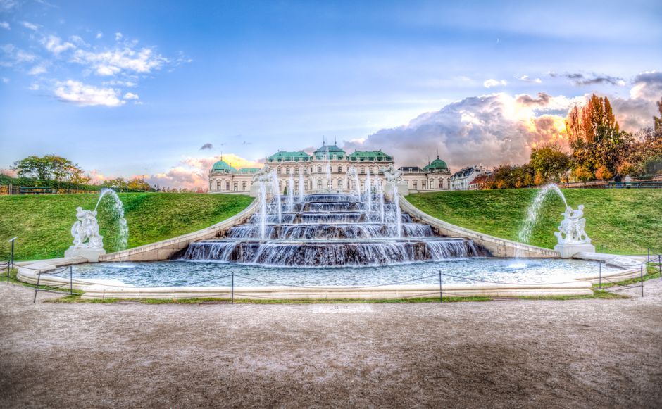 Belvedere Palace at golden hour