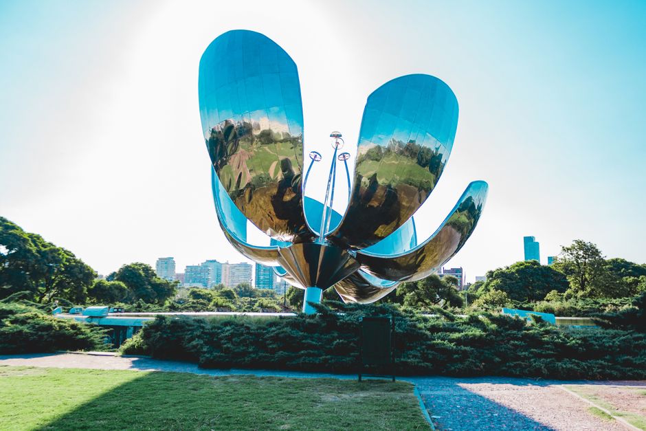 Floralis Generica at golden hour