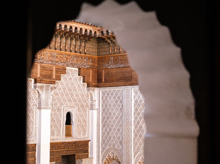 Historic architecture at Medersa Ben Youssef