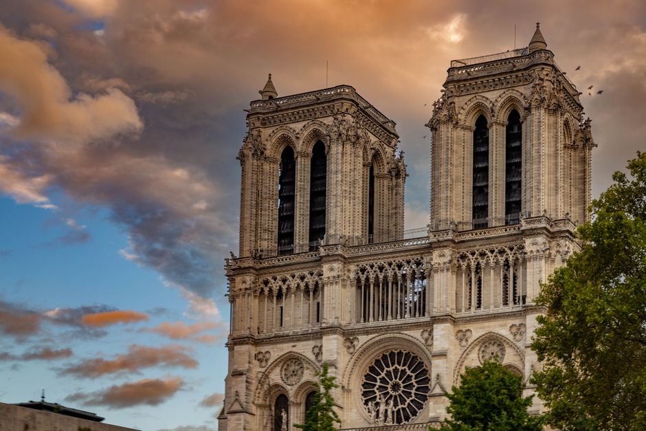 Historic architecture at Notre-Dame Cathedral