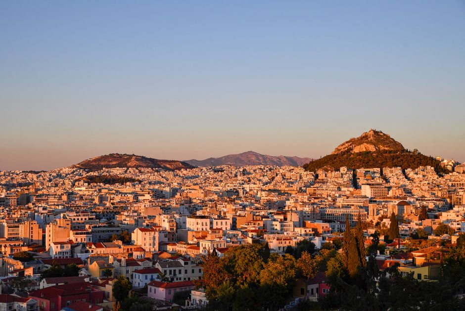 Plaka district at golden hour