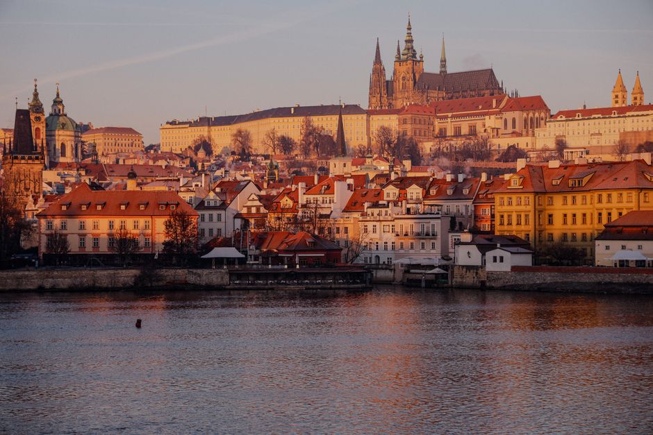 Prague Castle at golden hour