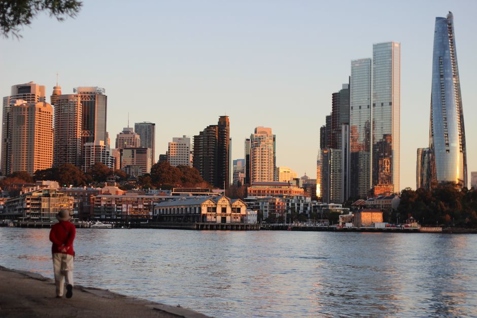 The Rocks district at golden hour