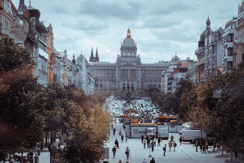 Inside Wenceslas Square